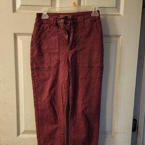 Judy Blue high rise burgundy cuffed jeans 0/24